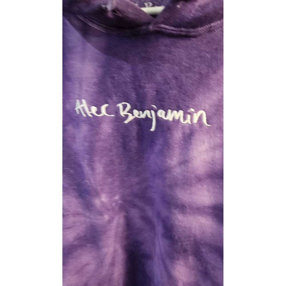 Alec Benjamin Purple Tie Dye Embroidered Logo Hoodie Sweatshirt XL